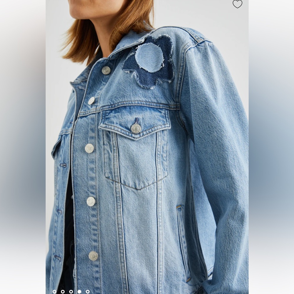 NWT Rails Grove Boyfriend Trucker Jacket in Indigo Bloom Boho 100% Cotton HP ๐๐ฅณ - Picture 12 of 16